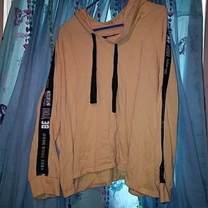 Inspired Hearts Yellow Cropped Hoodie